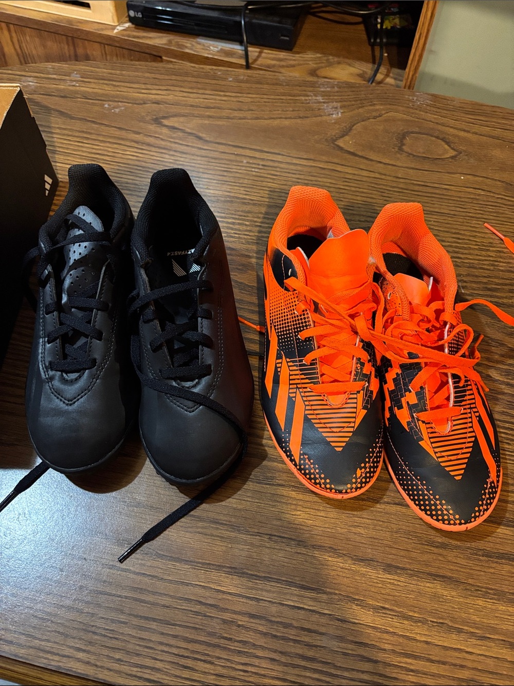 Adidas Orange and Black Indoor Soccer Shoes / Turf size 4.5 youth